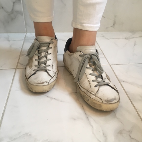 golden goose white and black superstar
